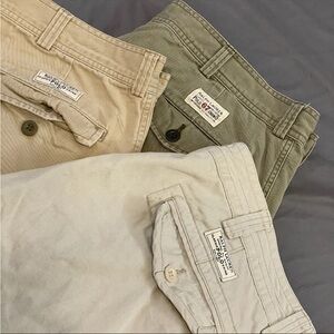 Polo Ralph Lauren Cargo Shorts Sz 38 BUNDLE Brown Khaki Green Cotton Baggy Fit